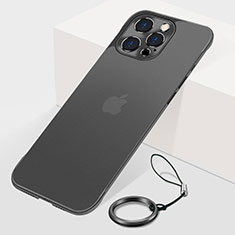 Transparent Crystal Hard Case Back Cover H10 for Apple iPhone 13 Pro Max Black
