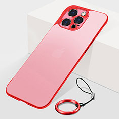 Transparent Crystal Hard Case Back Cover H10 for Apple iPhone 14 Pro Max Red