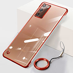 Transparent Crystal Hard Case Back Cover JS1 for Samsung Galaxy Note 20 5G Red