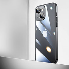 Transparent Crystal Hard Case Back Cover QC2 for Apple iPhone 13 Black