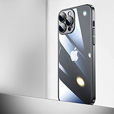 Transparent Crystal Hard Case Back Cover QC2 for Apple iPhone 13 Pro Black