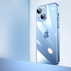 Transparent Crystal Hard Case Back Cover QC2 for Apple iPhone 14 Blue