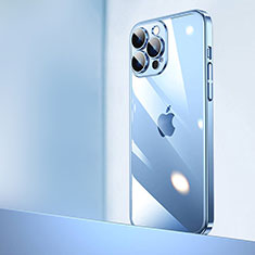 Transparent Crystal Hard Case Back Cover QC2 for Apple iPhone 14 Pro Blue