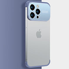 Transparent Crystal Hard Case Back Cover QC3 for Apple iPhone 13 Pro Max Blue