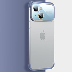 Transparent Crystal Hard Case Back Cover QC4 for Apple iPhone 13 Blue