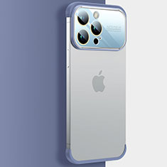 Transparent Crystal Hard Case Back Cover QC4 for Apple iPhone 14 Pro Max Blue