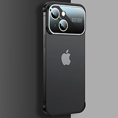 Transparent Crystal Hard Case Back Cover QC4 for Apple iPhone 15 Black