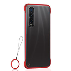 Transparent Crystal Hard Case Back Cover S01 for Oppo Find X2 Pro Red