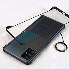 Transparent Crystal Hard Case Back Cover S01 for Samsung Galaxy A51 5G Black