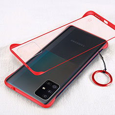Transparent Crystal Hard Case Back Cover S01 for Samsung Galaxy A51 5G Red