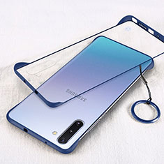 Transparent Crystal Hard Case Back Cover S01 for Samsung Galaxy Note 10 Blue