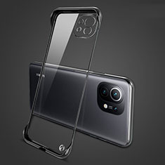 Transparent Crystal Hard Case Back Cover S01 for Xiaomi Mi 11 Lite 5G NE Black