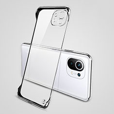 Transparent Crystal Hard Case Back Cover S01 for Xiaomi Mi 11 Lite 5G NE Silver
