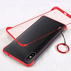 Transparent Crystal Hard Case Back Cover S01 for Xiaomi Redmi 9A Red