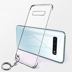 Transparent Crystal Hard Case Back Cover S02 for Samsung Galaxy S10 Plus Silver