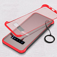 Transparent Crystal Hard Case Back Cover S02 for Samsung Galaxy S10 Red