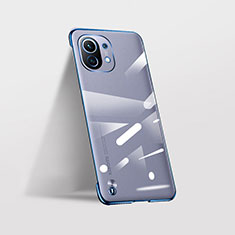 Transparent Crystal Hard Case Back Cover S02 for Xiaomi Mi 11 Lite 5G NE Blue