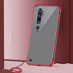 Transparent Crystal Hard Case Back Cover S02 for Xiaomi Mi Note 10 Pro Red