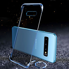 Transparent Crystal Hard Case Back Cover S03 for Samsung Galaxy S10 Blue