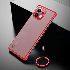 Transparent Crystal Hard Case Back Cover S03 for Xiaomi Mi 11 Lite 5G NE Red