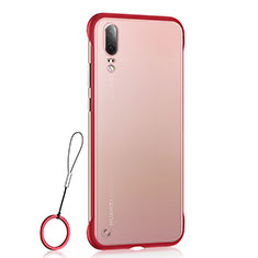 Transparent Crystal Hard Case Back Cover S04 for Huawei P20 Red