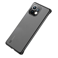 Transparent Crystal Hard Case Back Cover S04 for Xiaomi Mi 11 Lite 5G NE Black
