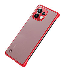 Transparent Crystal Hard Case Back Cover S04 for Xiaomi Mi 11 Lite 5G NE Red