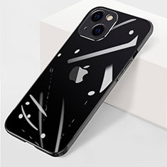 Transparent Crystal Hard Case Back Cover WT1 for Apple iPhone 14 Black
