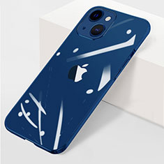 Transparent Crystal Hard Case Back Cover WT1 for Apple iPhone 14 Blue