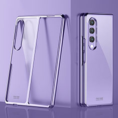 Transparent Crystal Hard Case Back Cover Z01 for Samsung Galaxy Z Fold4 5G Purple