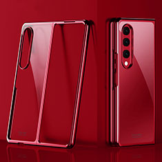 Transparent Crystal Hard Case Back Cover Z01 for Samsung Galaxy Z Fold4 5G Red