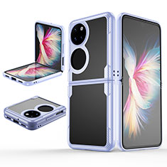 Transparent Crystal Hard Case Back Cover Z01L for Huawei P50 Pocket Clove Purple
