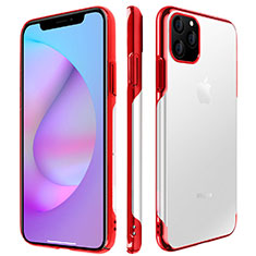 Transparent Crystal Hard Rigid Case Back Cover H01 for Apple iPhone 11 Pro Max Red