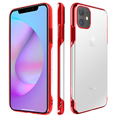 Transparent Crystal Hard Rigid Case Back Cover H01 for Apple iPhone 11 Red