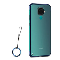 Transparent Crystal Hard Rigid Case Back Cover H01 for Huawei Mate 30 Lite Blue