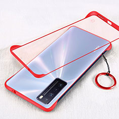Transparent Crystal Hard Rigid Case Back Cover H01 for Huawei Nova 7 5G Red