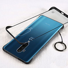 Transparent Crystal Hard Rigid Case Back Cover H01 for OnePlus 7T Pro Black