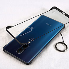 Transparent Crystal Hard Rigid Case Back Cover H01 for OnePlus 8 Black