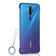 Transparent Crystal Hard Rigid Case Back Cover H01 for Oppo A9 (2020) Blue