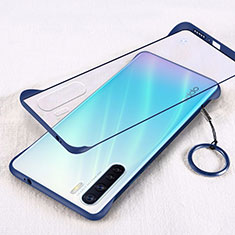 Transparent Crystal Hard Rigid Case Back Cover H01 for Oppo A91 Blue