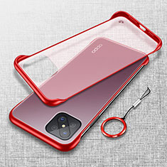 Transparent Crystal Hard Rigid Case Back Cover H01 for Oppo A92s 5G Red