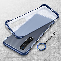 Transparent Crystal Hard Rigid Case Back Cover H01 for Oppo Find X2 Pro Blue