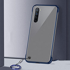 Transparent Crystal Hard Rigid Case Back Cover H01 for Oppo K7 5G Blue