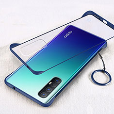 Transparent Crystal Hard Rigid Case Back Cover H01 for Oppo Reno3 Pro Blue