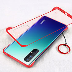 Transparent Crystal Hard Rigid Case Back Cover H01 for Oppo Reno3 Pro Red