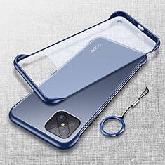 Transparent Crystal Hard Rigid Case Back Cover H01 for Oppo Reno4 Z 5G Blue