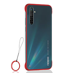 Transparent Crystal Hard Rigid Case Back Cover H01 for Realme X2 Red
