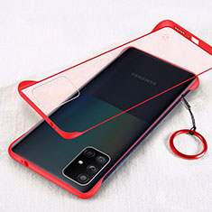 Transparent Crystal Hard Rigid Case Back Cover H01 for Samsung Galaxy A71 5G Red
