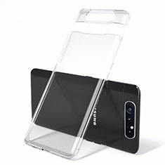 Transparent Crystal Hard Rigid Case Back Cover H01 for Samsung Galaxy A80 Clear