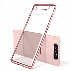 Transparent Crystal Hard Rigid Case Back Cover H01 for Samsung Galaxy A90 4G Rose Gold